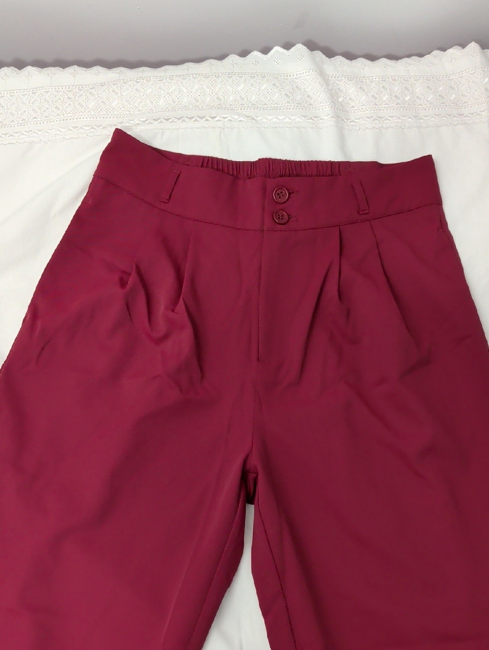 HALARA Women's Pleated High-Rise Trousers - Berry